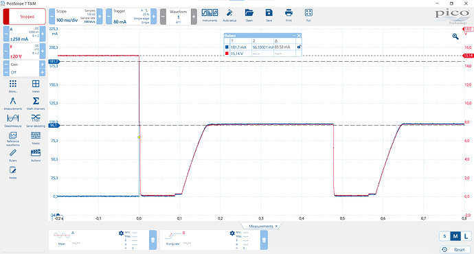 82 ohms on P10, connected after start