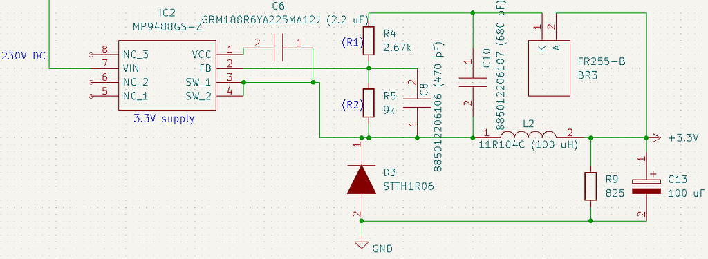 3.3V power supply with mp9488 oscillating with roughly 2 Hz - DC-DC ...