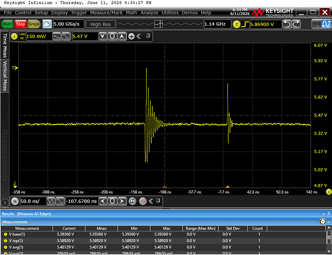 5v5 input to 0v85, 50ns