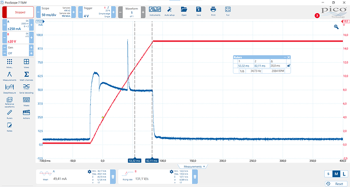 330 uF on P10, without Rlimit, start-up